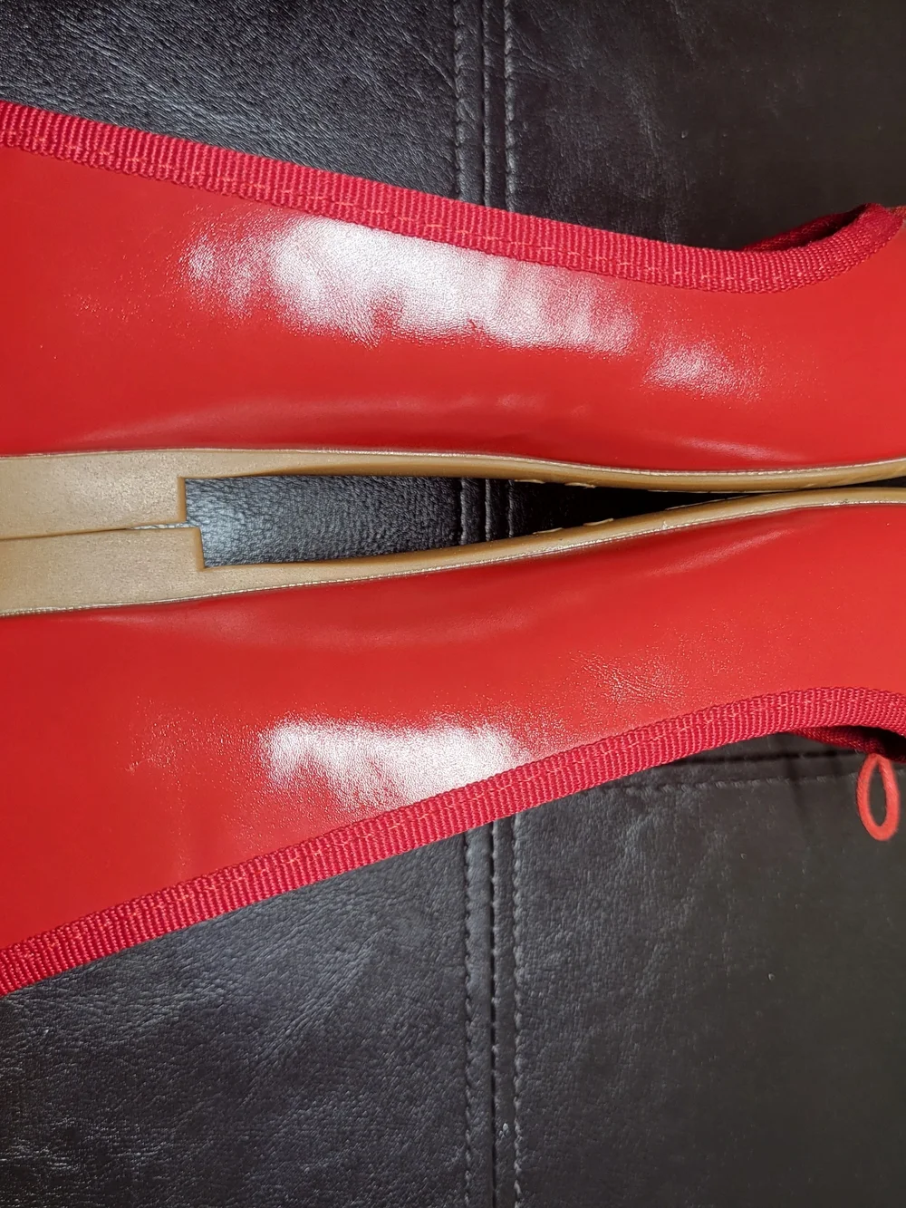 C.Paravano Red Leather Bowknot Ballet Flats EU 38.5 US Size 8